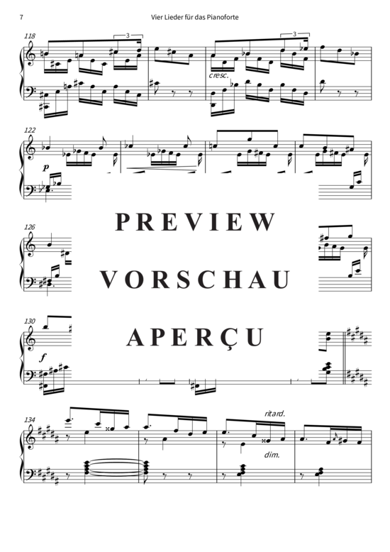 Product gallery: Page 10 of 12 Vier Lieder für das Pianoforte, op. 8 , , Piano Solo