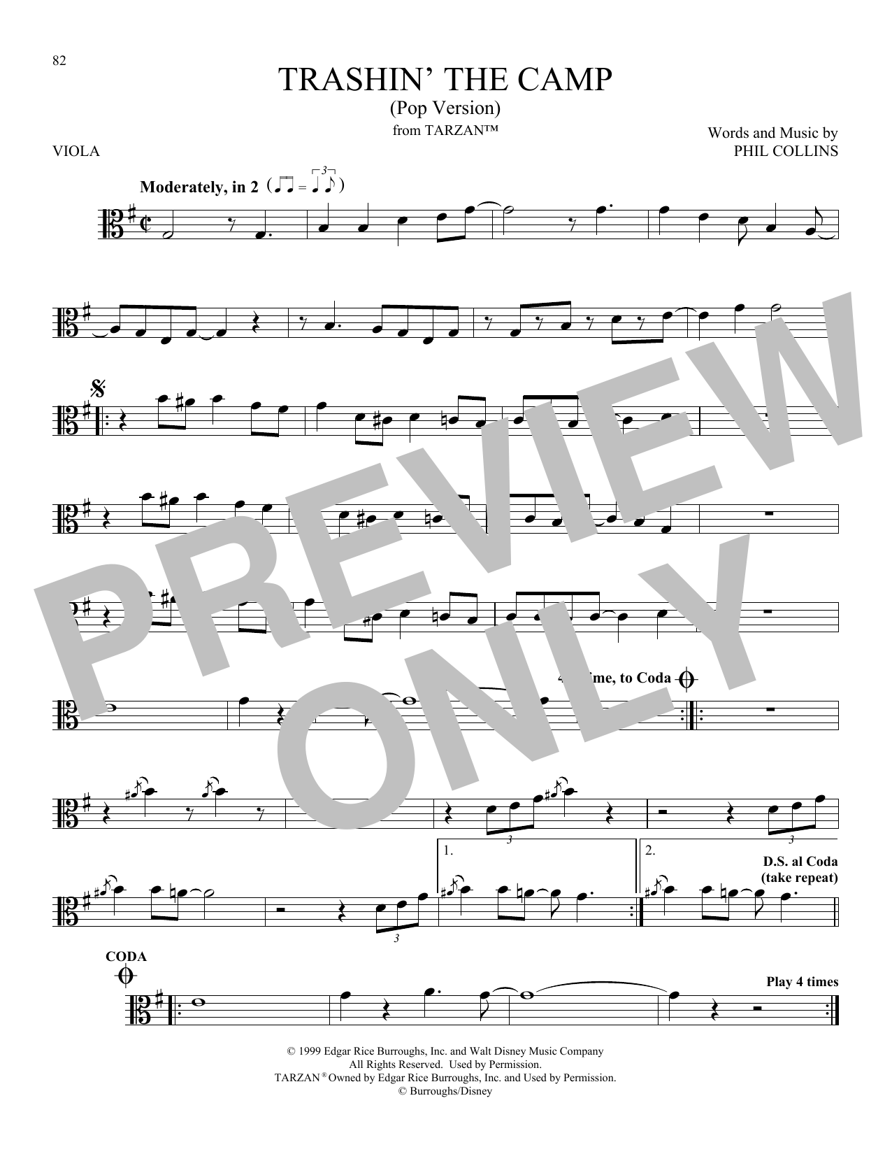 Product gallery: Page 1 of 1 Trashin' The Camp (Pop Version) (from Tarzan), Phil Collins