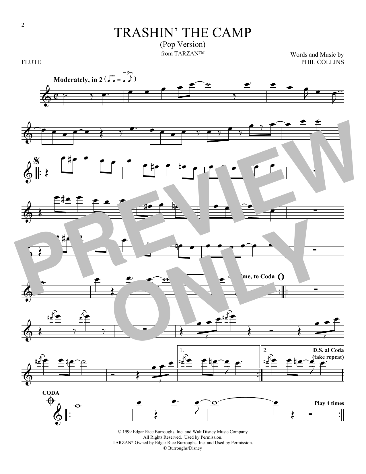 Product gallery: Page 1 of 1 Trashin' The Camp (Pop Version) (from Tarzan), Phil Collins