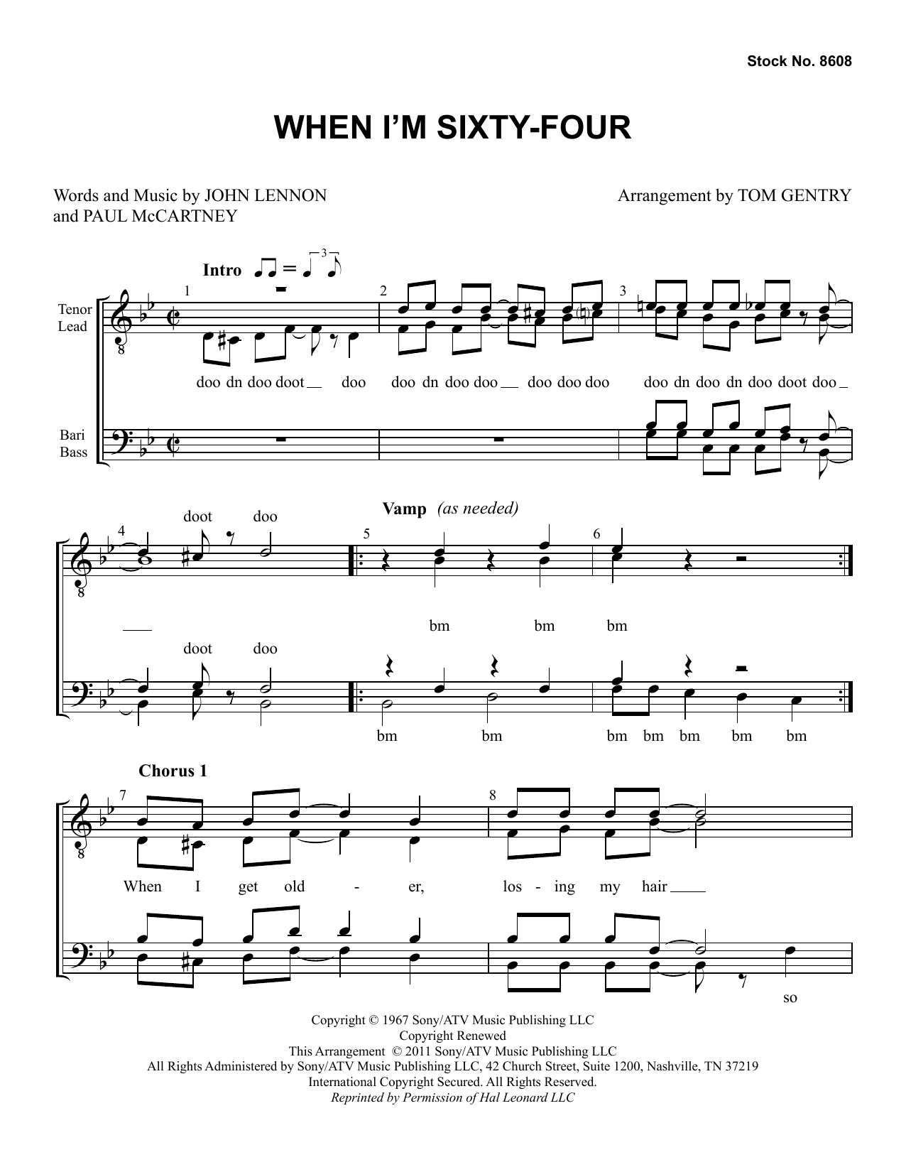 Produktbild zu: When I'm Sixty-Four (arr. Tom Gentry)