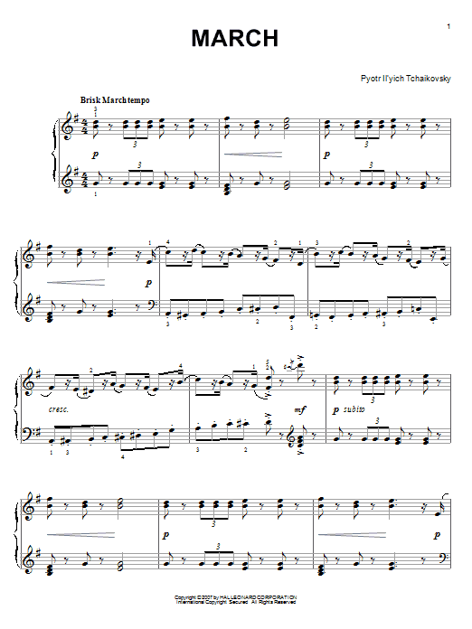 Product gallery: Page 1 of 1 March, Pyotr Il'yich Tchaikovsky