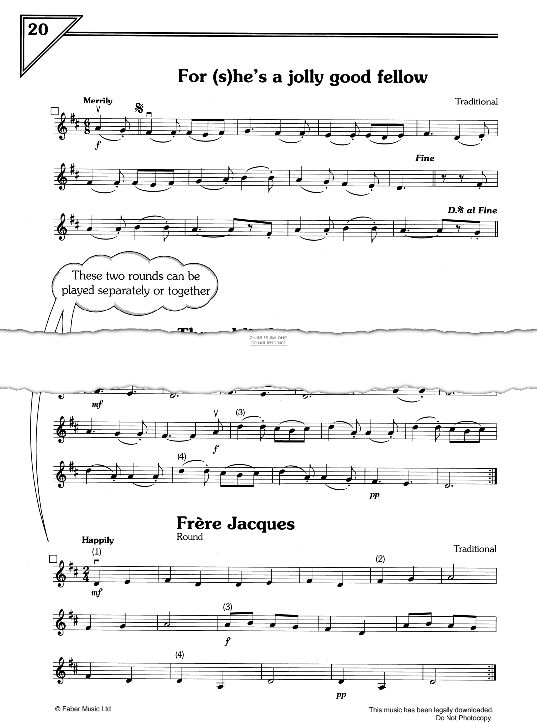 Product gallery: Page 1 of 1 For (S)he's A Jolly Good Fellow/Three Blind Mice/Frere Jacques, Traditional