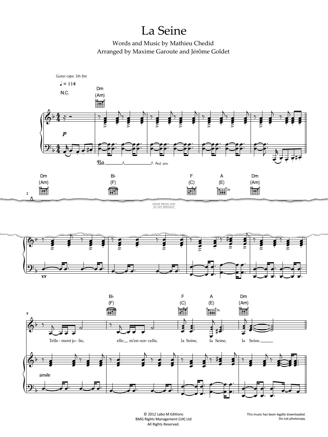 Produktgalerie: Seite 1 von 1 La Seine, Vanessa Paradis, Gesang, Gitarre, Klavier