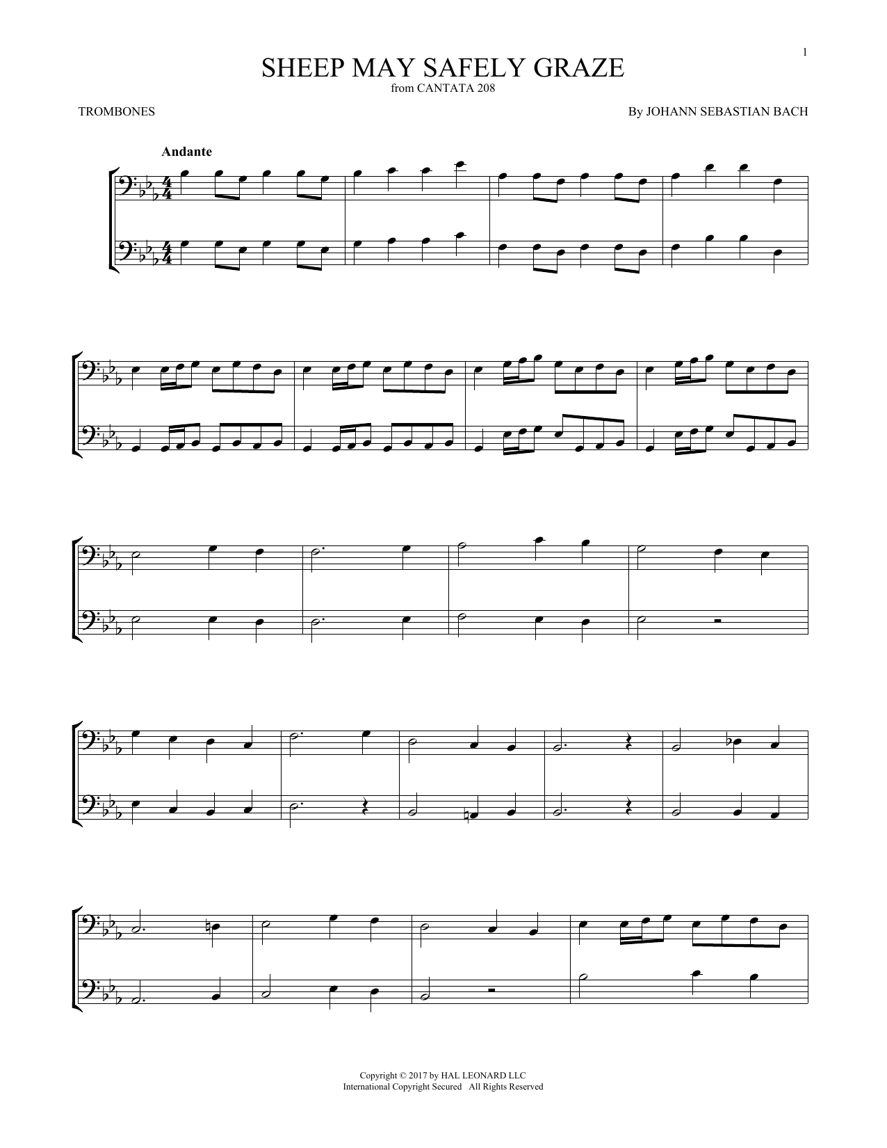 Produktgalerie: Seite 1 von 1 Sheep May Safely Graze, Johann Sebastian Bach, Posaune
