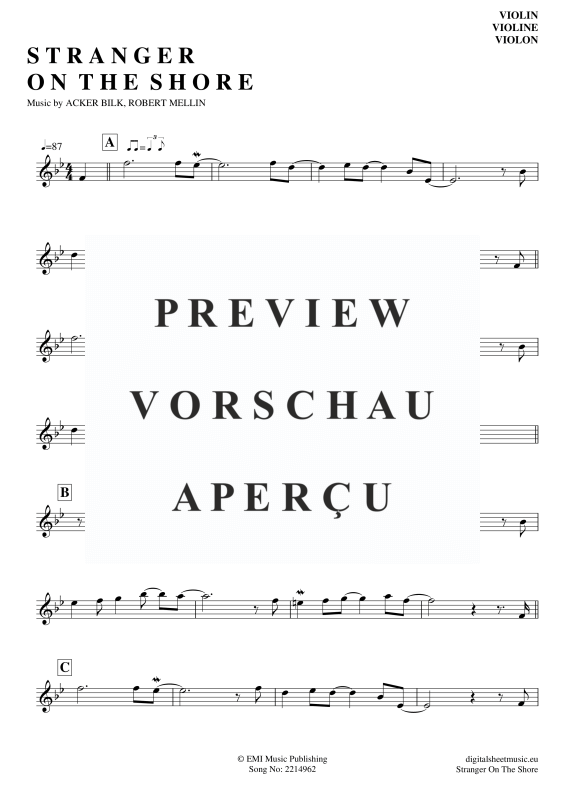 Product gallery: Page 2 of 3 Stranger On The Shore , Bilk, Acker, (violin)