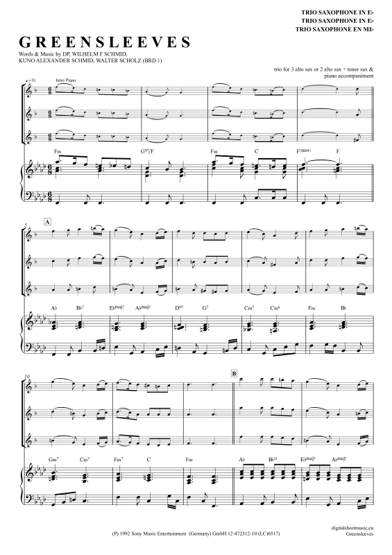 Product picture to: GreensleevesEdward Simoni