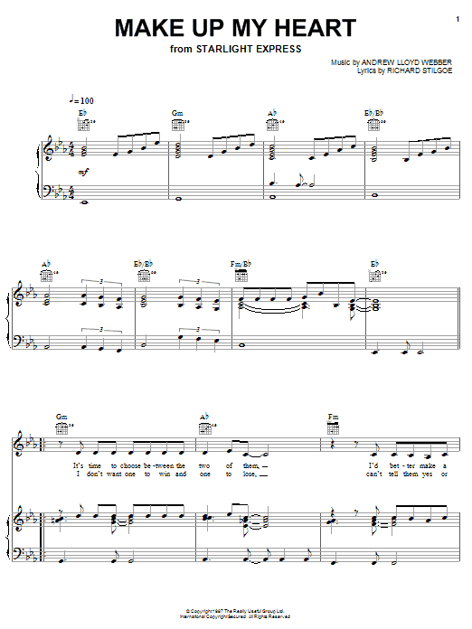 Produktgalerie: Seite 1 von 1 Make Up My Heart, Andrew Lloyd Webber, Gesang, Gitarre, Klavier