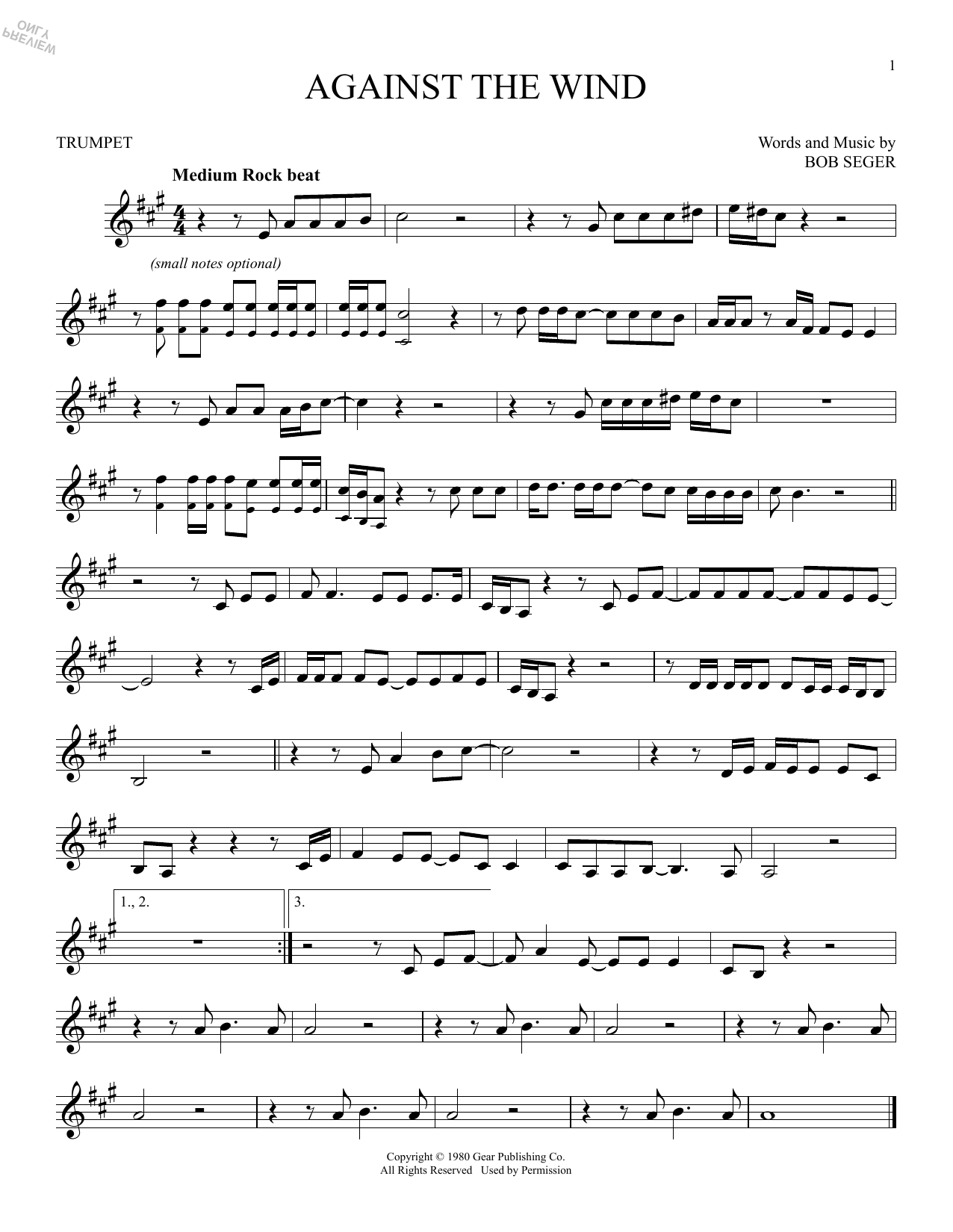 Produktgalerie: Seite 1 von 1 Against The Wind, Bob Seger & The Silver Bullet Band, Trompete