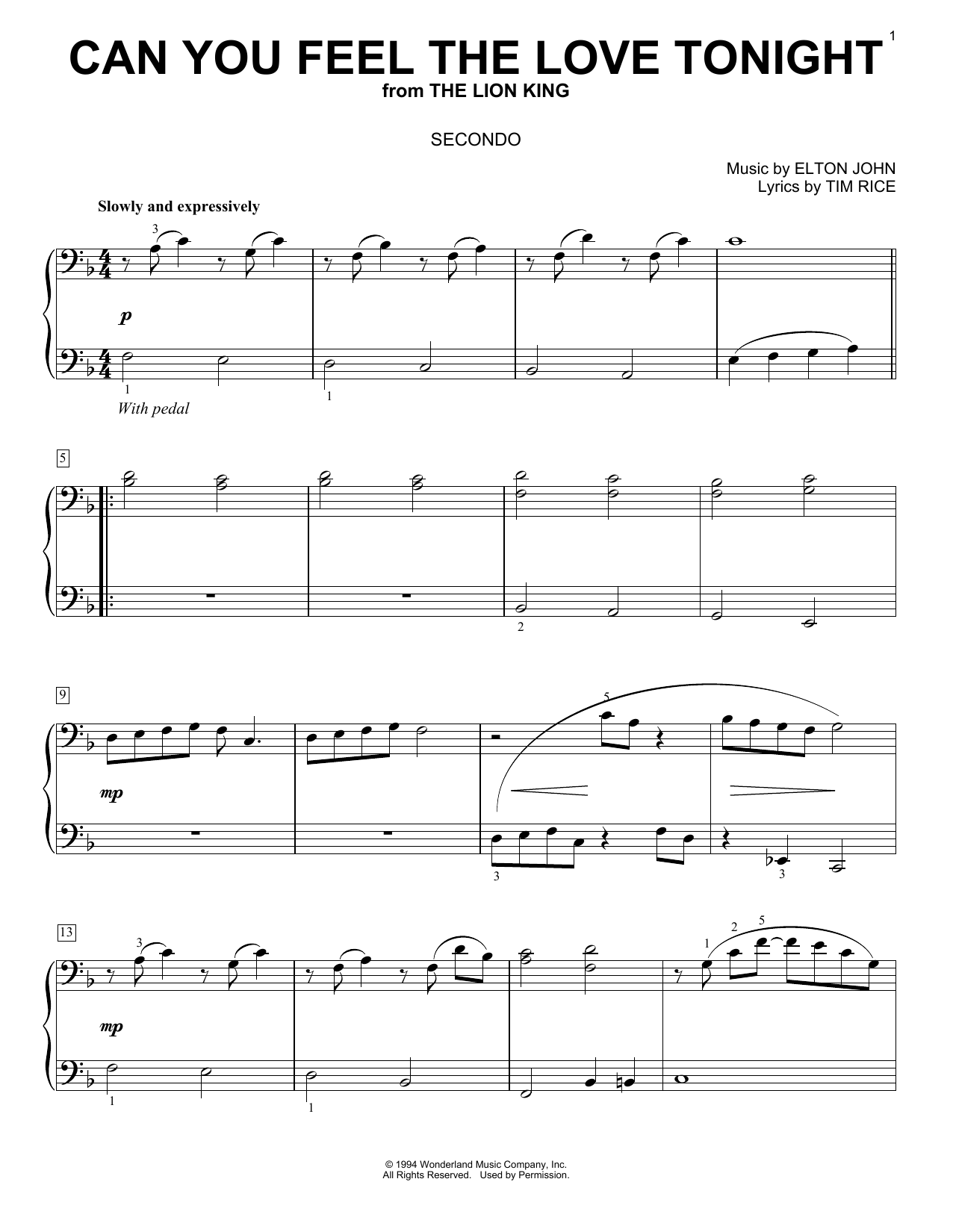 Produktbild zu: Can You Feel the Love Tonight (from The Lion King)