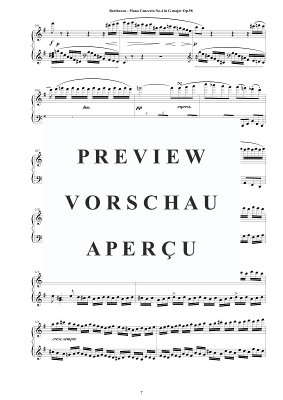 Produktgalerie: Seite 8 von 11 Piano Concerto No.4 in G major Op.58 - Piano Version, , Klavier Solo