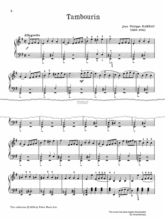 Produktgalerie: Seite 1 von 1 Tambourin, Jean-Philippe Rameau, Klavier