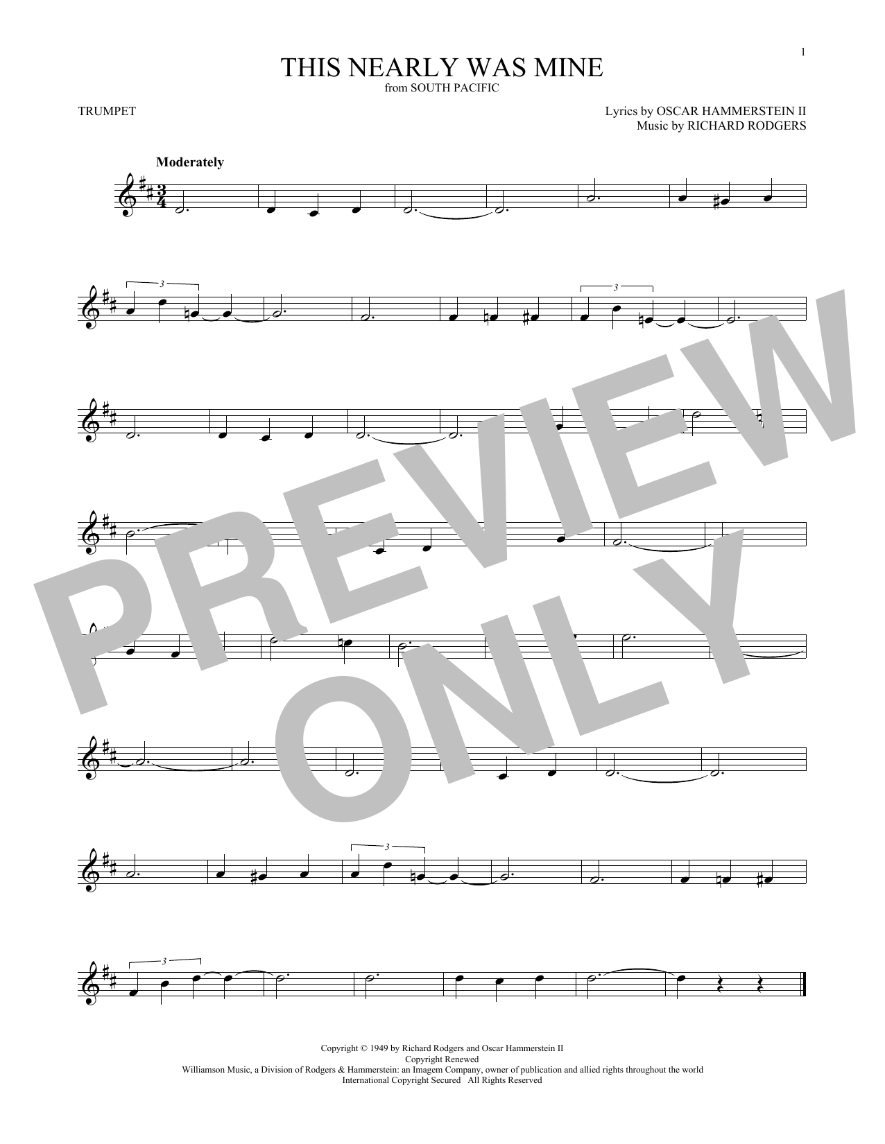 Produktgalerie: Seite 1 von 1 This Nearly Was Mine, Rodgers & Hammerstein, Trompete