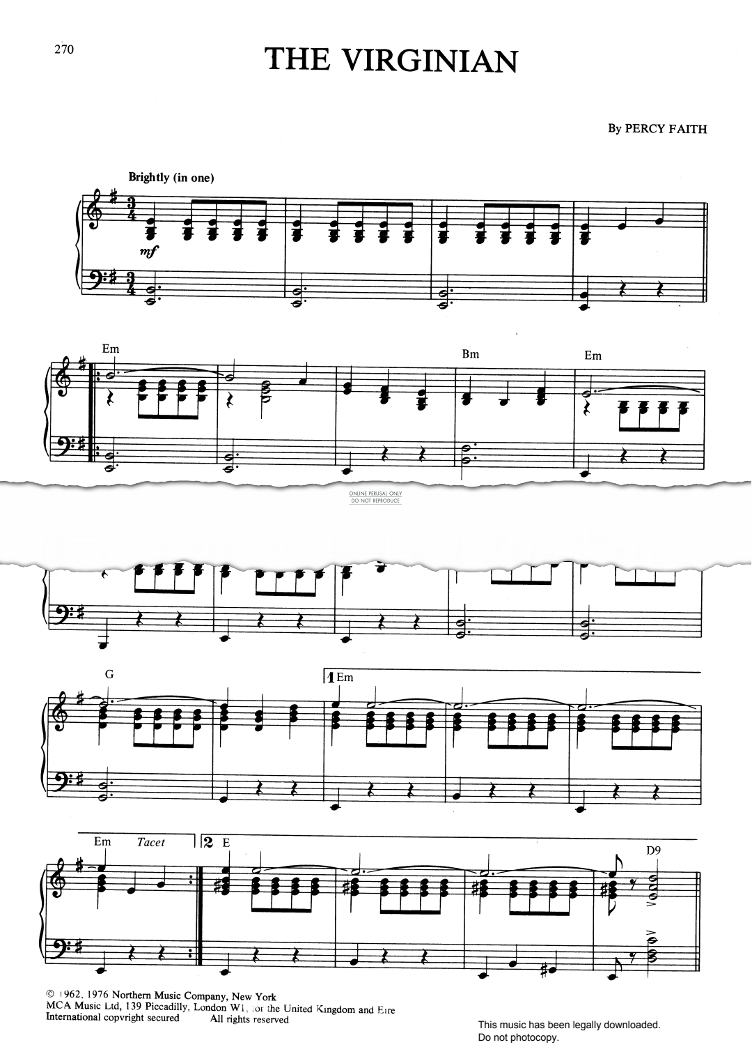 gallery: The Virginian, Percy Faith, Gitarre, Klavier