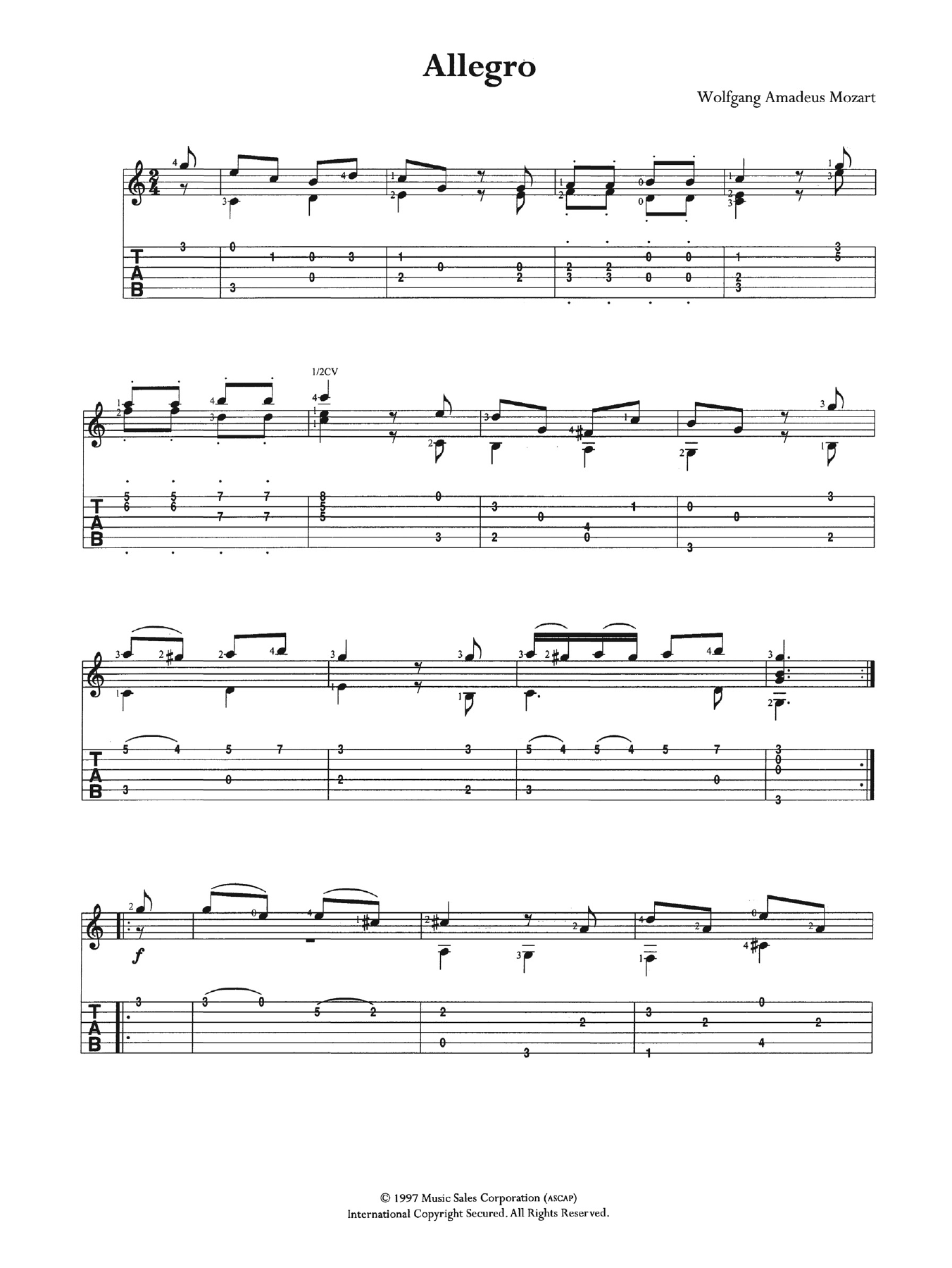 Product gallery: Page 1 of 1 Allegro K3, Wolfgang Amadeus Mozart