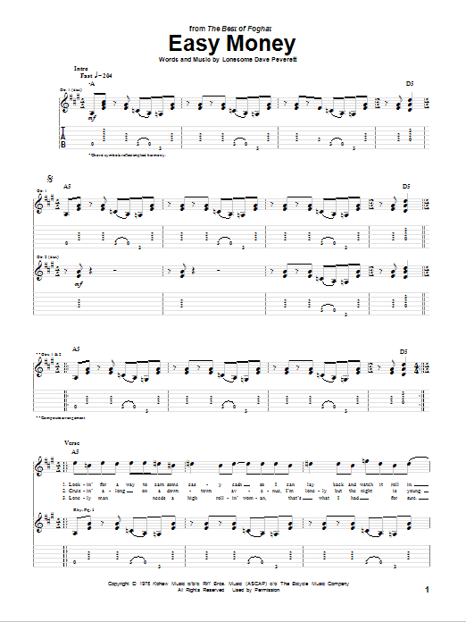 Produktgalerie: Seite 1 von 1 Easy Money, Foghat, Gitarre