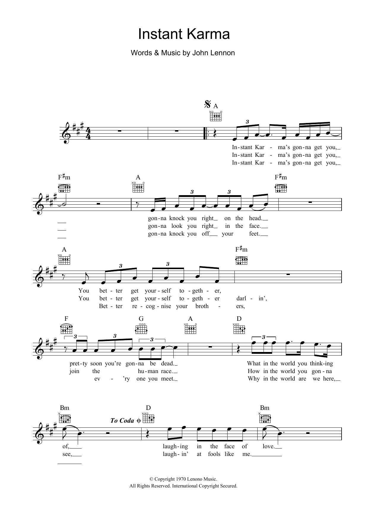 Product picture to:  Instant Karma - John Lennon