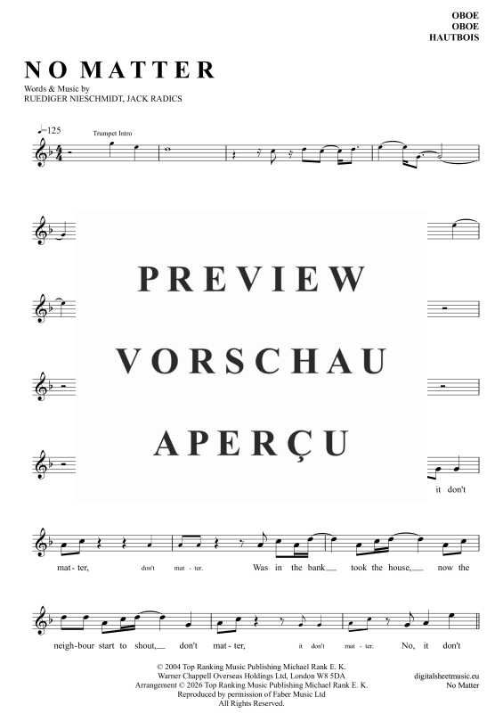 Produktgalerie: Seite 2 von 4 No Matter, Radics, Jack, Oboe