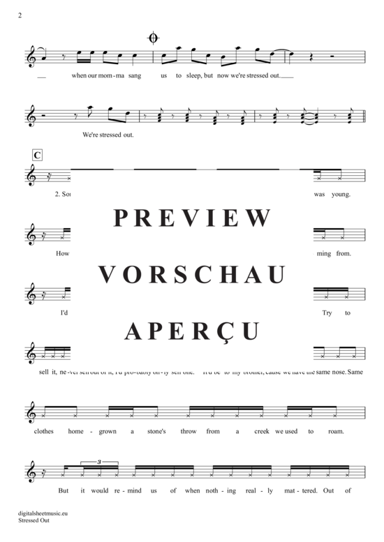 Produktgalerie: Seite 3 von 5 Stressed Out , Twenty One Pilots, (Oboe)