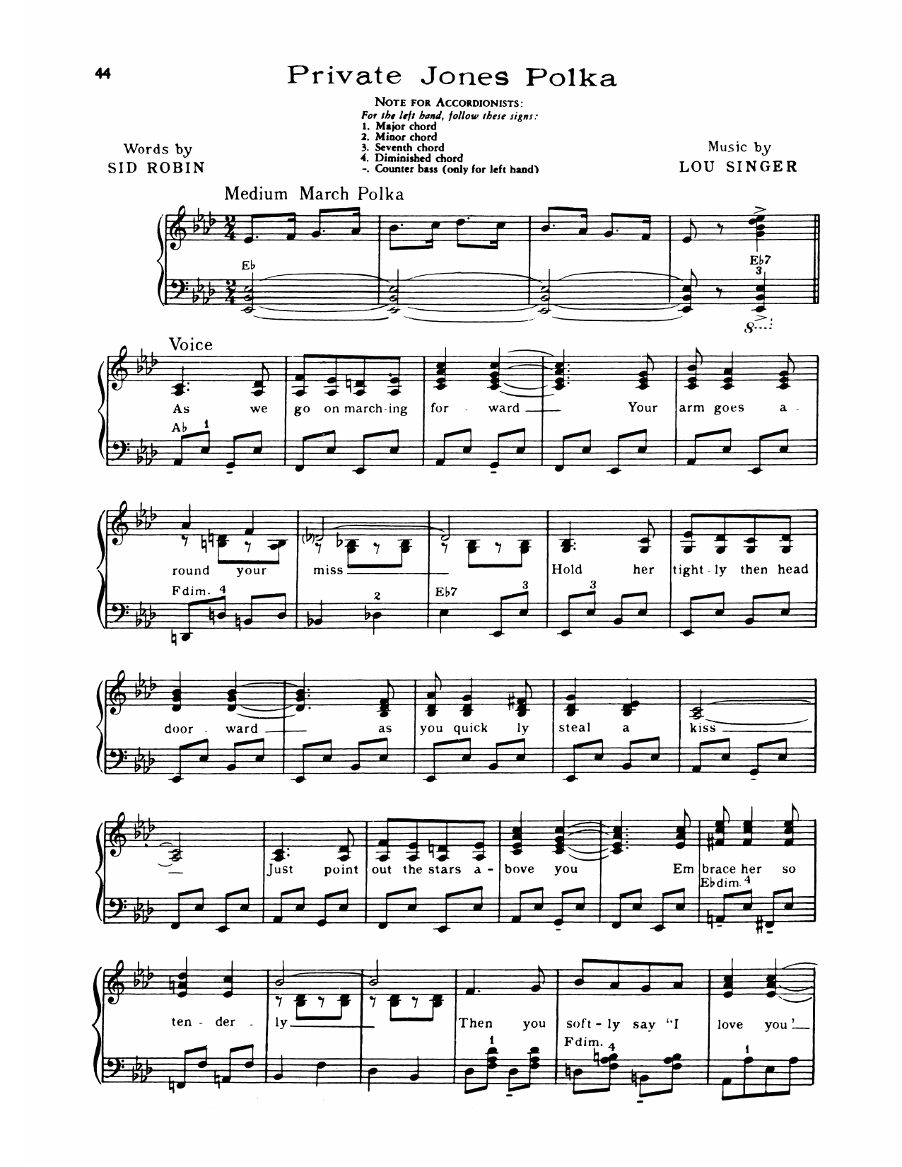 Produktgalerie: Seite 1 von 1 Private Jones Polka, Lawrence Welk, Klavier
