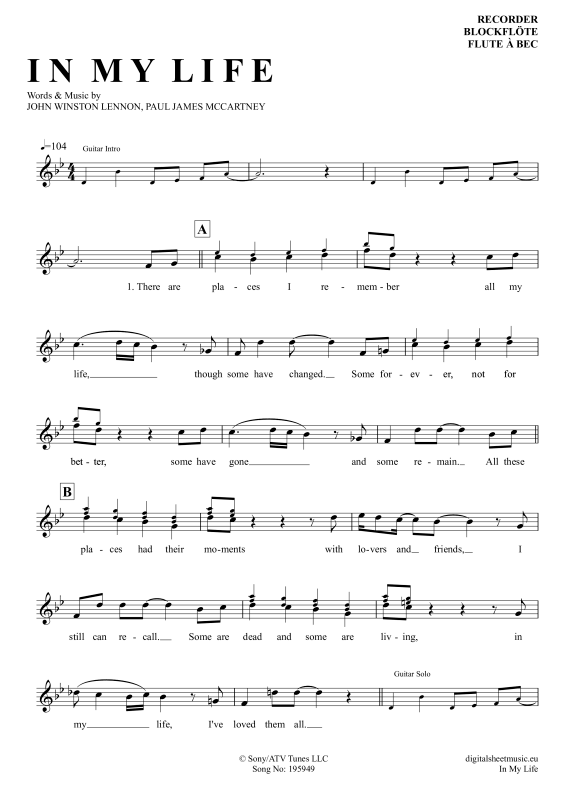 Product picture to: In My LifeThe Beatles