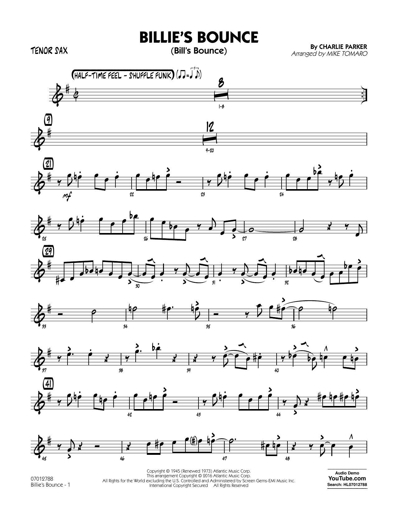 Produktgalerie: Seite 1 von 1 Billie's Bounce - Tenor Sax, 