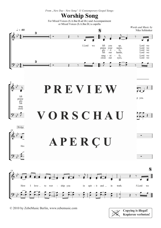 gallery: Worship Song, , Gemischter Chor SAB und Klavier