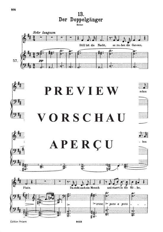gallery: Der Doppelgänger D.957-13 (Schwanengesang) , , . (Gesang hoch + Klavier)