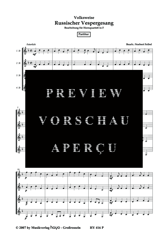 gallery: Russischer Vespergesang, , (Horn Quartett)