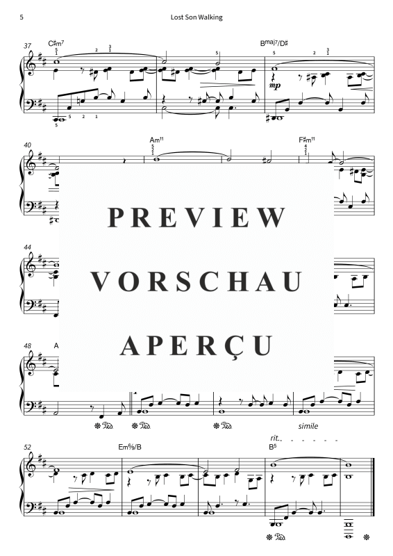 Produktgalerie: Seite 7 von 7 Lost Son Walking, , Klavier Solo
