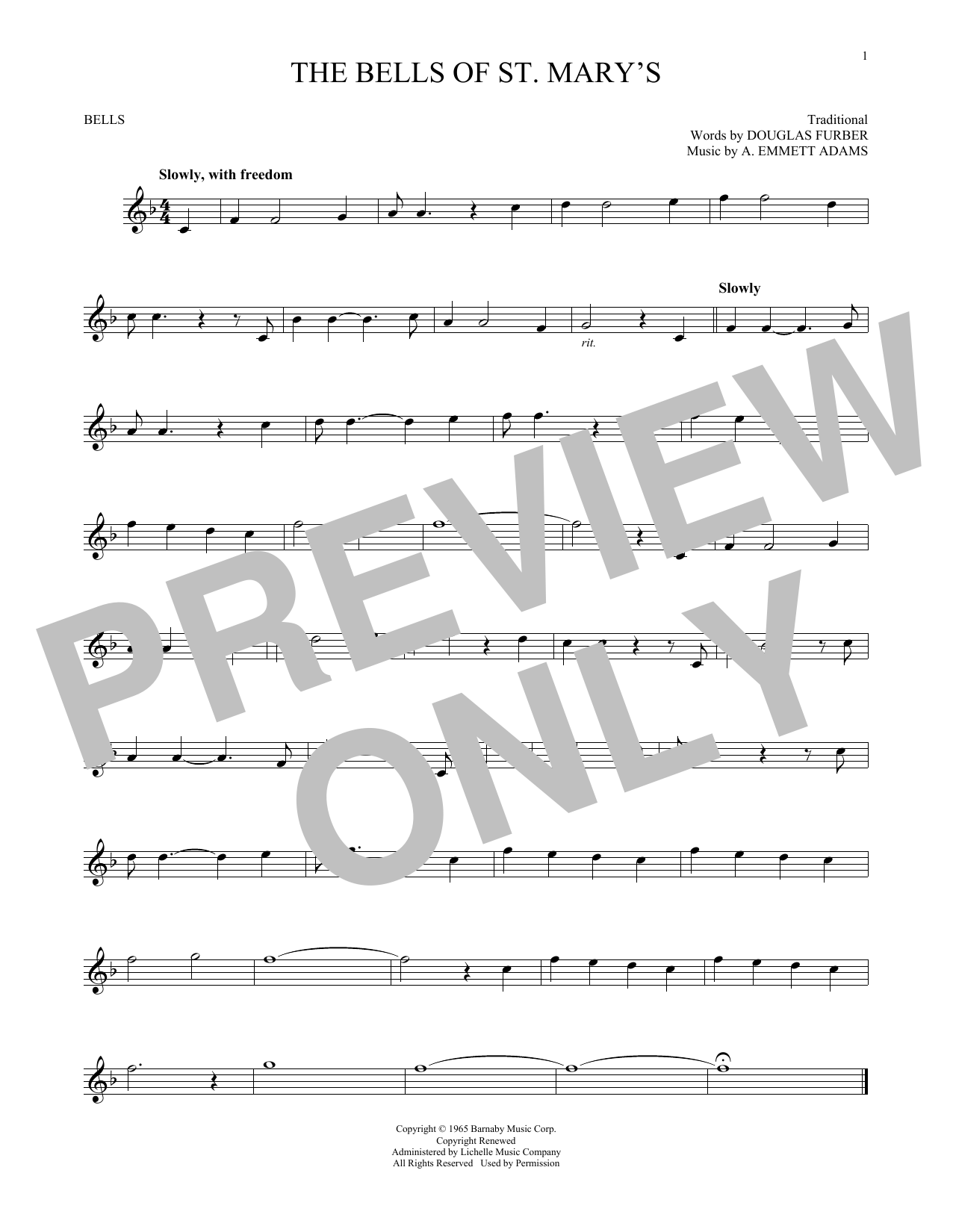 Produktgalerie: Seite 1 von 1 The Bells Of St. Mary's, Douglas Furber, Percussion