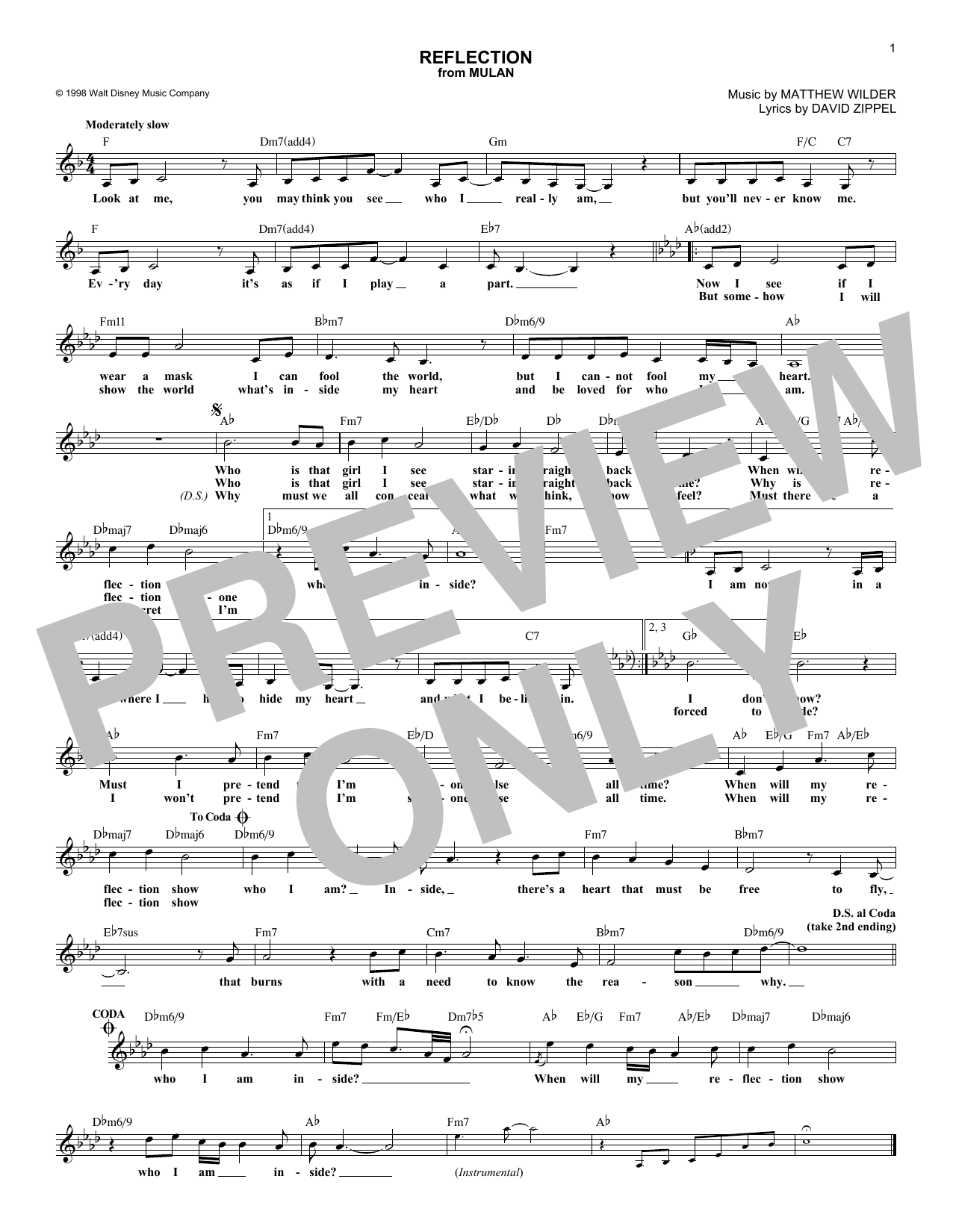 Produktbild zu: Reflection (Pop Version) (from Mulan)