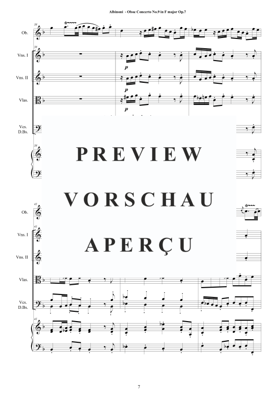 Product gallery: Page 8 of 11 Concerto No.9 in F-Dur Op.7, , Solo Oboe, String Ensemble, and Harpsichord (B.C.)