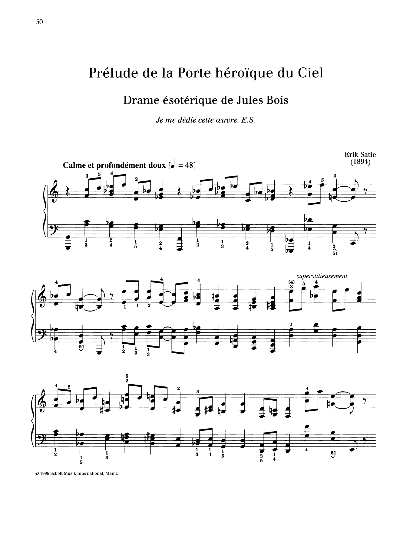 Product gallery: Page 1 of 1 Prelude de la Porte heroique du Ciel, Erik Satie