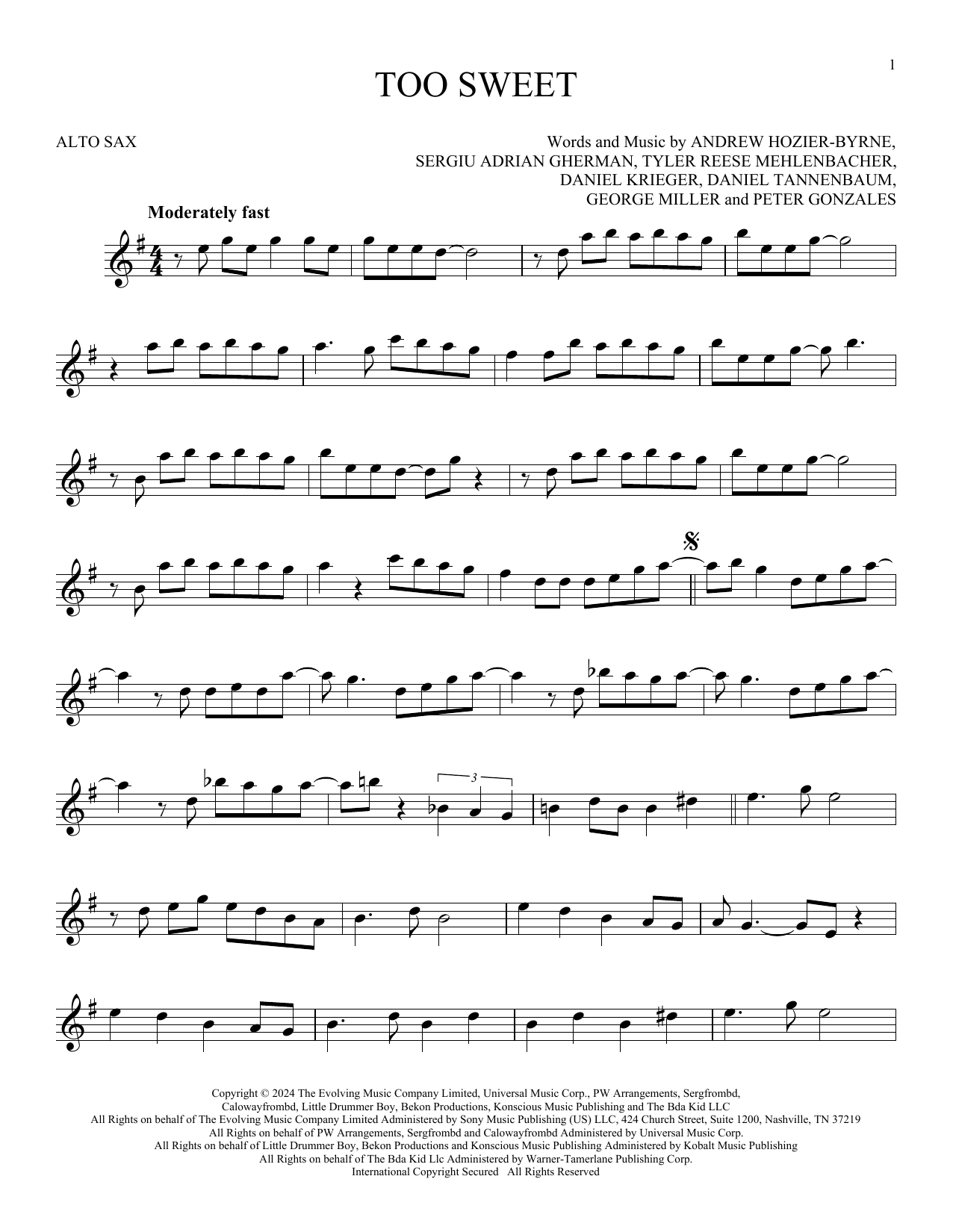 Product gallery: Page 1 of 1 Too Sweet, Hozier