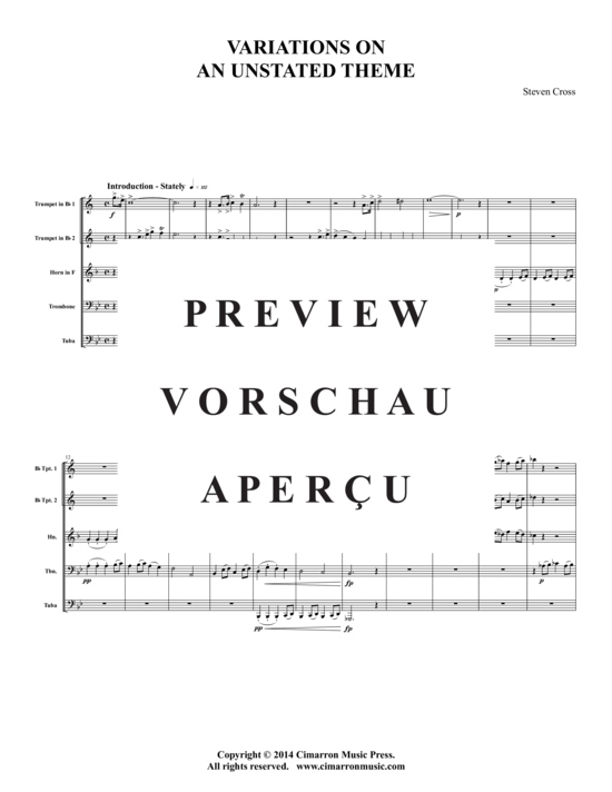 Produktgalerie: Seite 2 von 21 Variations on an Unstated Theme , , (Blechbläser-Quintett)
