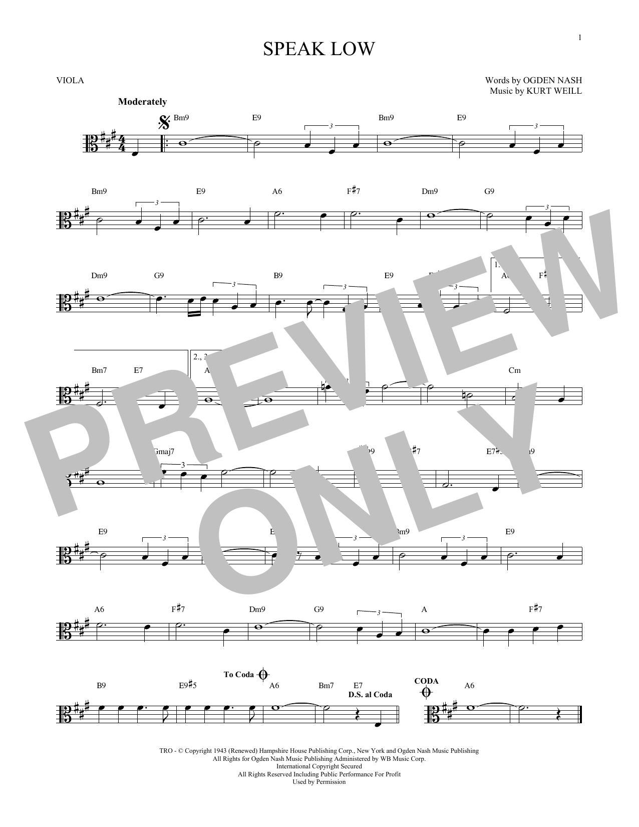 Product gallery: Page 1 of 1 Speak Low, Kurt Weill