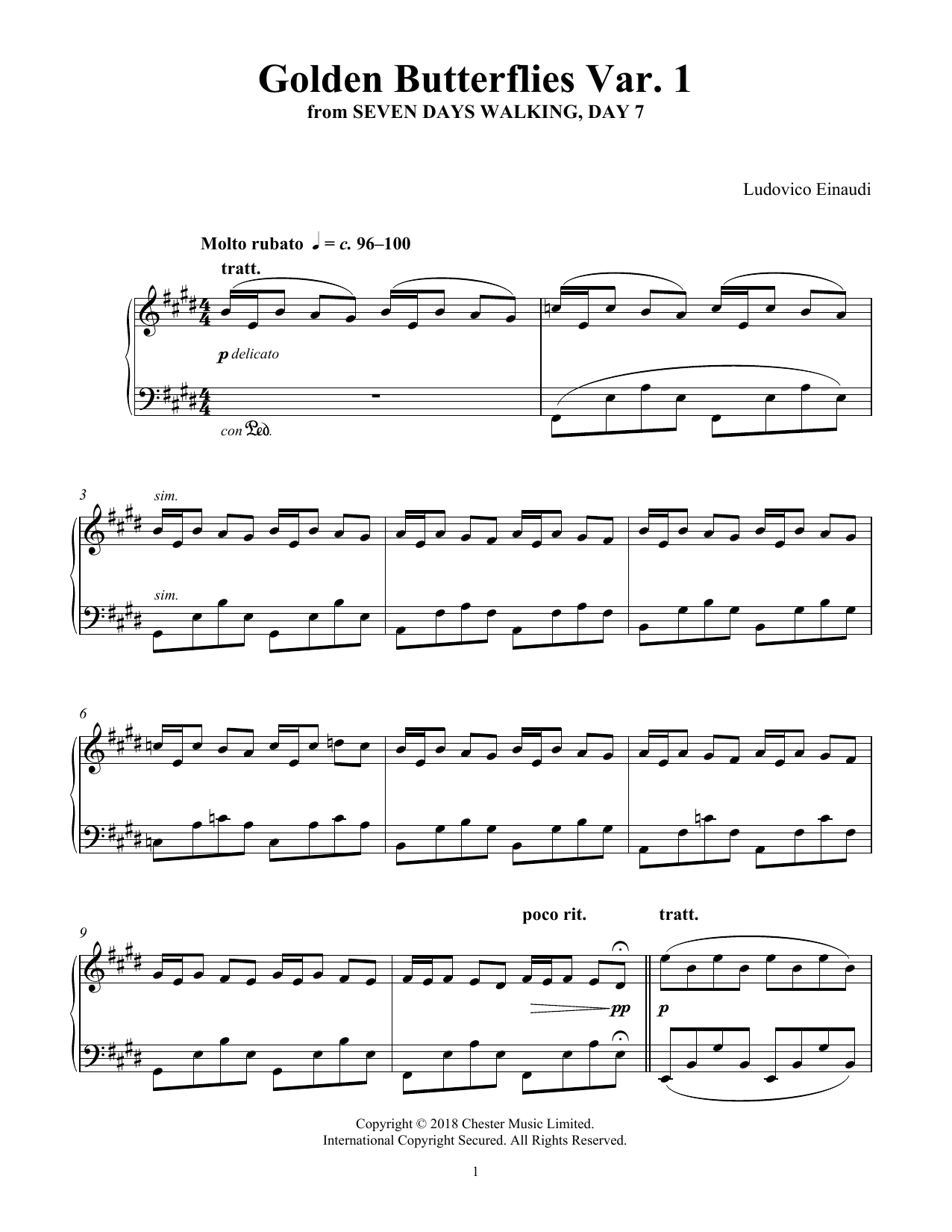 Product gallery: Page 1 of 1 Golden Butterflies Var. 1 (from Seven Days Walking: Day 7), Ludovico Einaudi