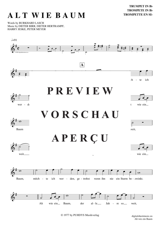 gallery: Alt wie ein Baum , Puhdys, (Trompete in B)