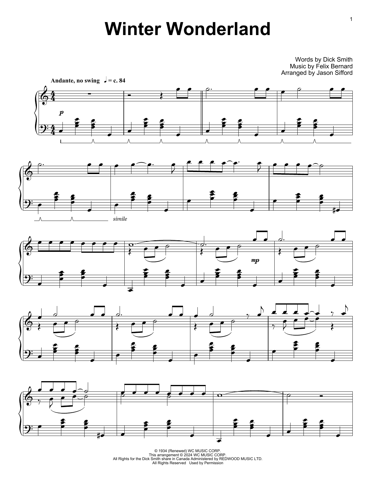 Produktbild zu: Winter Wonderland (arr. Jason Sifford)