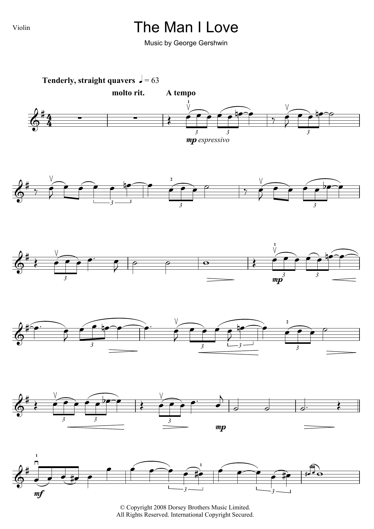 Product gallery: Page 1 of 1 The Man I Love, George Gershwin