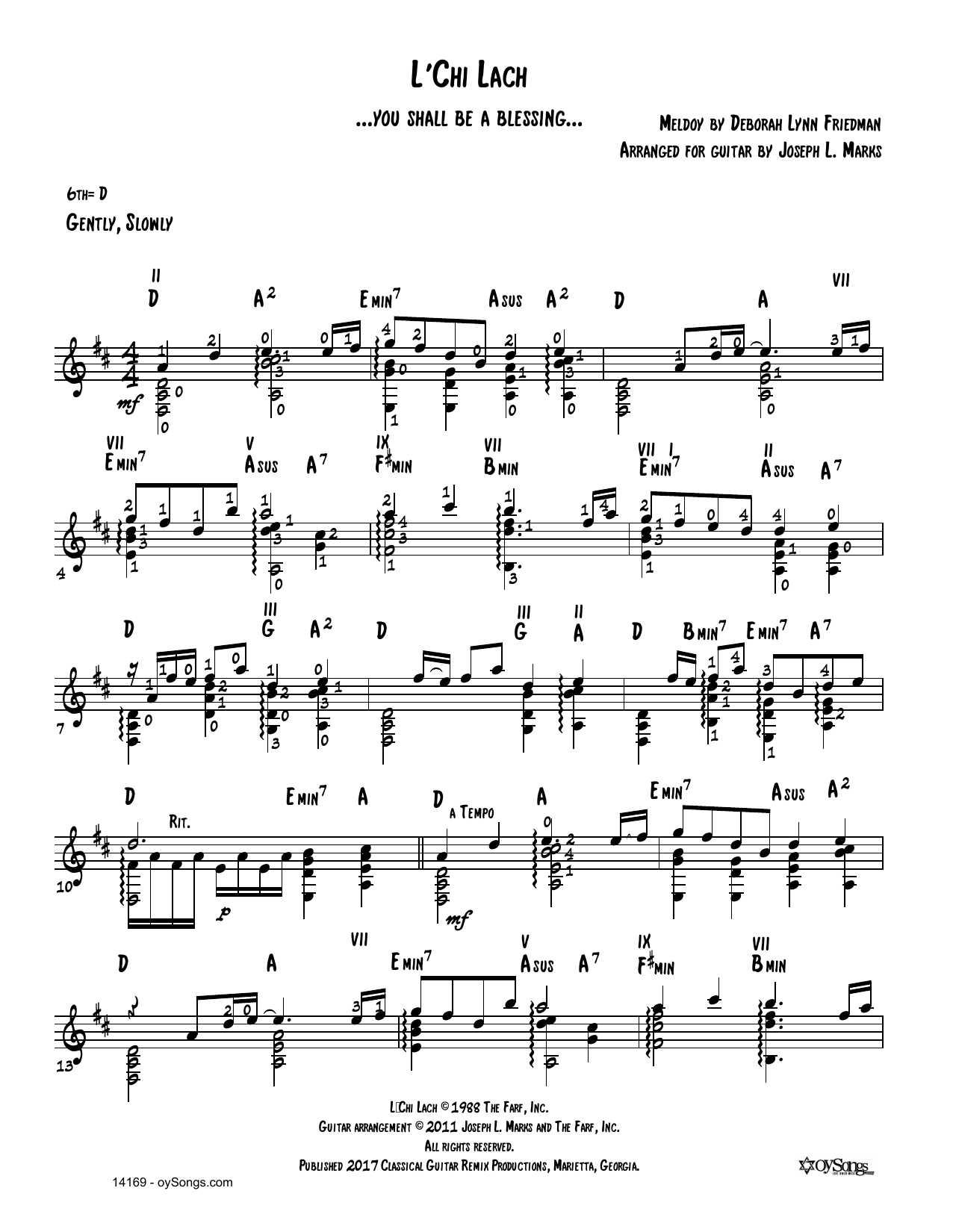 Produktbild zu: L'chi Lach (arr. Joe Marks)