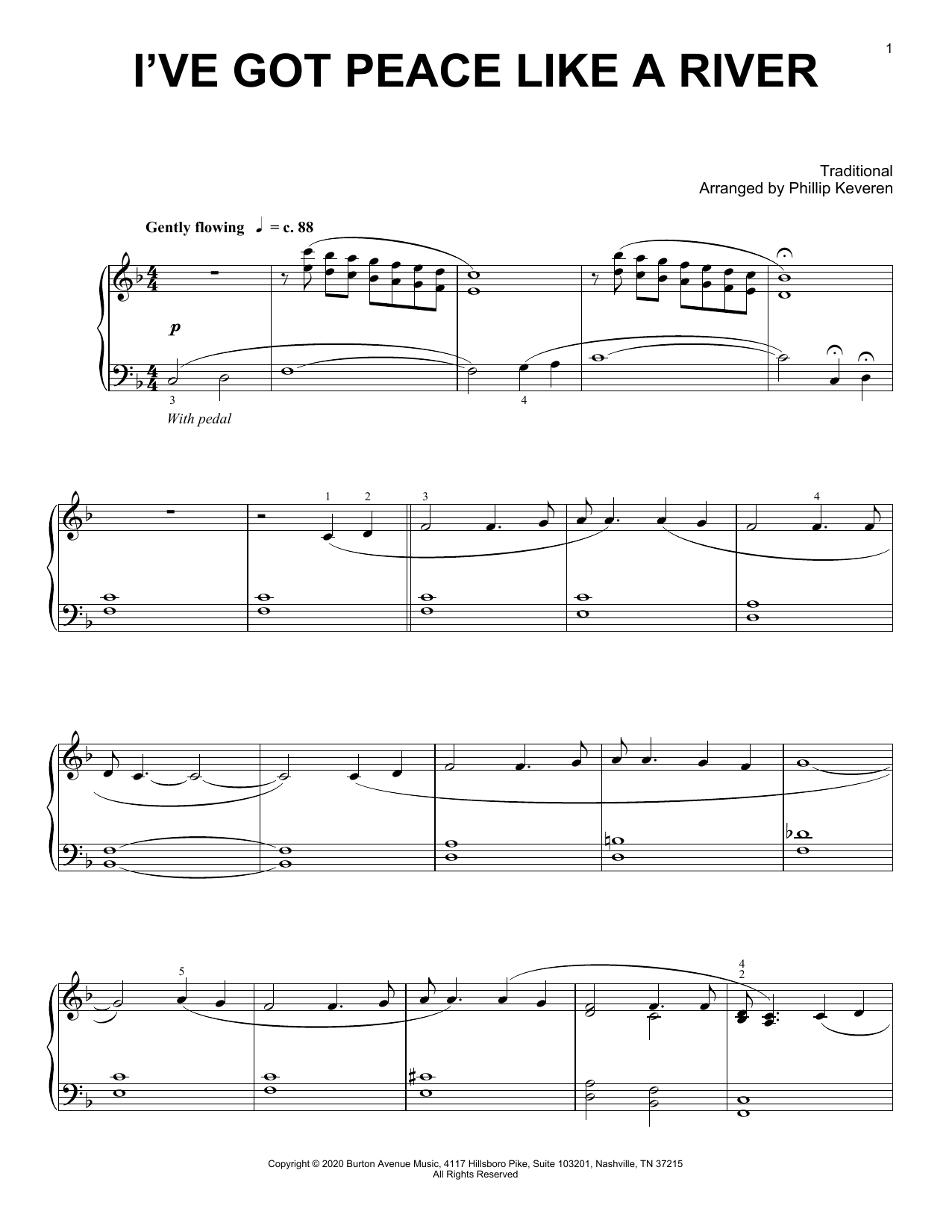 Produktbild zu: I've Got Peace Like A River (arr. Phillip Keveren)