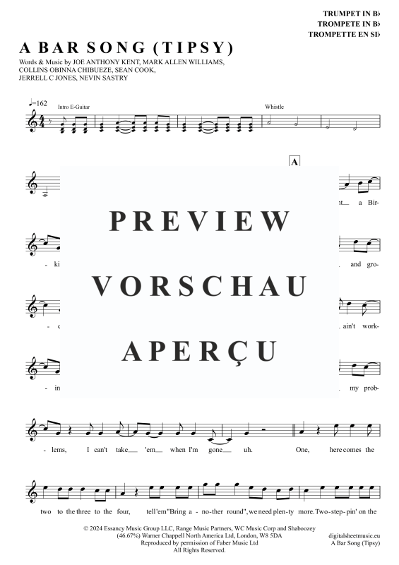 gallery: A Bar Song (Tipsy), Shaboozey, Trompete in B