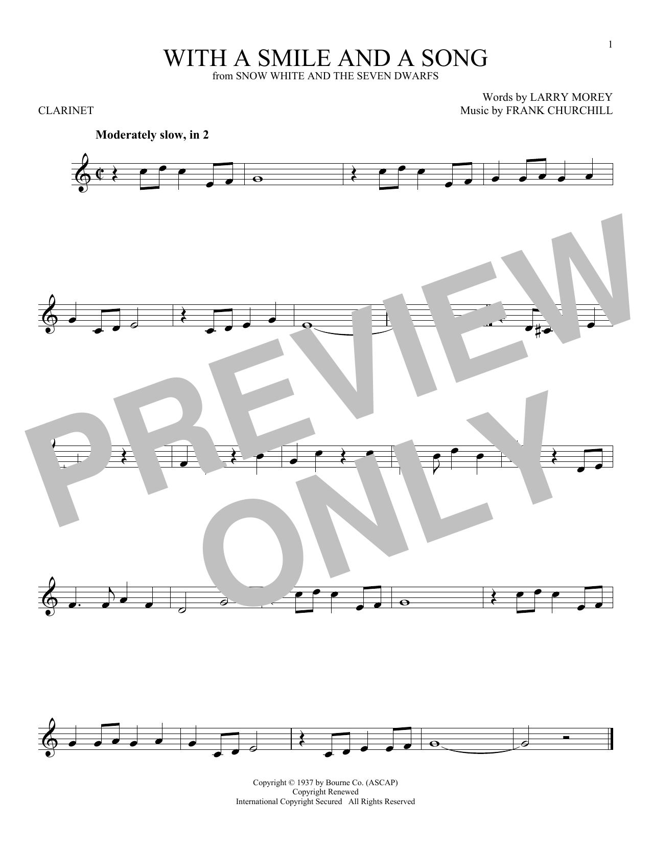 Product gallery: Page 1 of 1 With A Smile And A Song (from Snow White And The Seven Dwarfs), Larry Morey & Frank Churchill