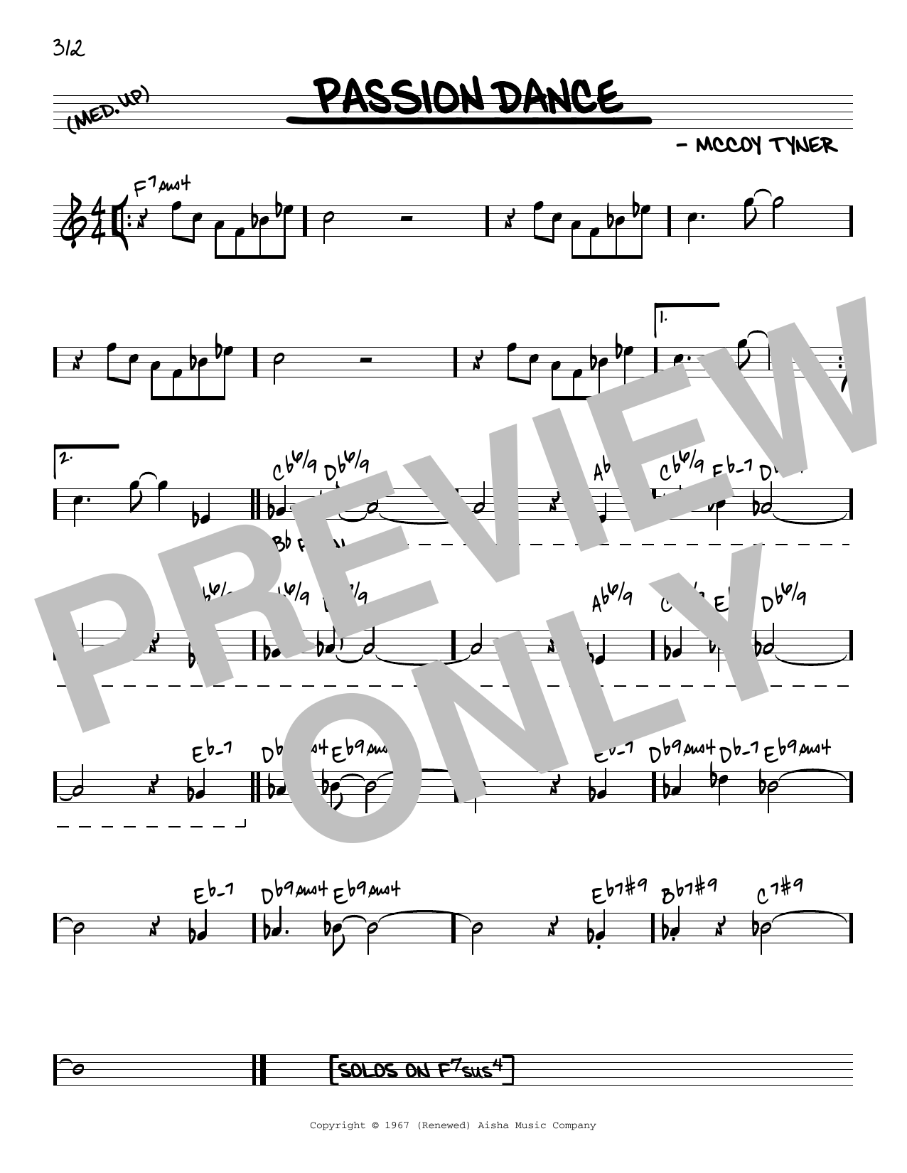 Product picture to: Passion Dance [Reharmonized version] (arr. Jack Grassel)