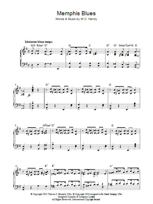 Product gallery: Page 1 of 1 Memphis Blues, W.C. Handy