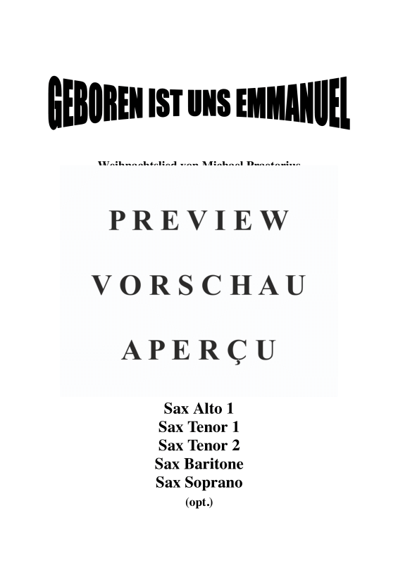 gallery: Geborn ist uns Emmanuel, , Saxophonquintett AATTB