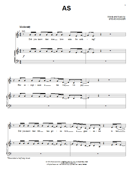 Product picture to:  As - Stevie Wonder