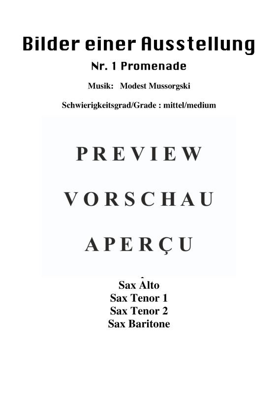 Produktgalerie: Seite 2 von 9 Promenade, , Saxophon Quintett