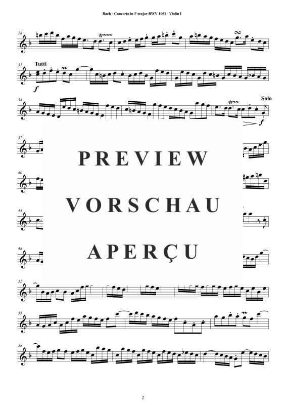 Product gallery: Page 3 of 11 Concerto in F-Dur BWV 1053, , String Quartet - Individual Parts